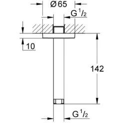 Grohe Rainshower Bras De Douche Plafonnier 142 Mm (28724000) -GROHE Soldes 5603055 2