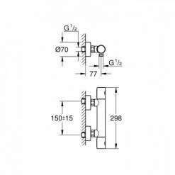 Mitigeur Thermostatique De Douche - Precision Get THM GROHE - Chromé -GROHE Soldes 56264759 2