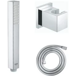 GROHE Douchette Vitalio Joy Cube Avec Flexible Twistfree VitalioFlex Comfort 1750 Chromé + Support Mural Cube Euphoria