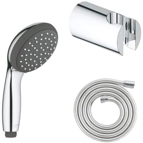 GROHE Douchette 1 Jet Vitalio Start 100 Chromé Avec Flexible 200 Et Support Rond 3 GROHE Douchette 1 Jet Vitalio Start 100 Chromé Avec Flexible 200 Et Support Rond