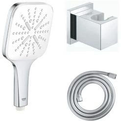 GROHE Douchette Vitalio Smartactive Avec Flexible Twistfree VitalioFlex Comfort 1750 Chromé Et Support Mural Cube Euphoria
