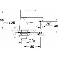 GROHE Robinet Lave-mains BAULOOP Chromé Taille XS 20422000 -GROHE Soldes 56415185 2