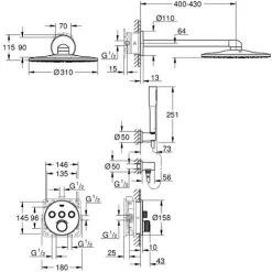 GROHE Set De Douche SMARTCONTROL Chromé 34709000 -GROHE Soldes 56415233 2