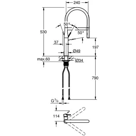 GROHE Mitigeur Monocommande Evier ESSENCE Chromé 30294000 5 GROHE Mitigeur Monocommande Evier ESSENCE Chromé 30294000 – Image 3