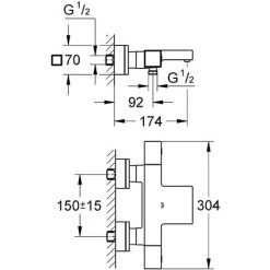 GROHE Mitigeur Thermostatique Bain/douche GROHTHERM CUBE 34497000 -GROHE Soldes 56415277 5
