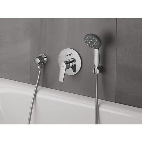 GROHE Douchette 3 Jets Vitalio Start 100 Chromé Avec Flexible 200 Et Support Rond 4 GROHE Douchette 3 Jets Vitalio Start 100 Chromé Avec Flexible 200 Et Support Rond – Image 2