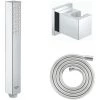 GROHE Douchette 1 Jet Vitalio Joy Cube Stick Chromé Avec Flexible 200 Et Support Carré