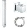 GROHE Douchette 1 Jet Vitalio Joy Cube Stick Chromé Avec Flexible 150 Et Support Carré