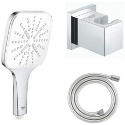 GROHE Douchette 3 Jets Vitalio Smartactive Chrome Carré Avec Flexible 150 Et Support Carré