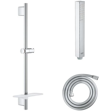 GROHE Douchette 1 Jet Vitalio Joy Cube Stick Chromé Avec Barre De Douche Et Flexible 175 3 GROHE Douchette 1 Jet Vitalio Joy Cube Stick Chromé Avec Barre De Douche Et Flexible 175