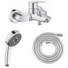 GROHE Mitigeur Bain Douche Start 2021 Chrome Avec Douchette 3jets Vitalio Comfort 100 Et Flexible 200cm -GROHE Soldes 56697260 1