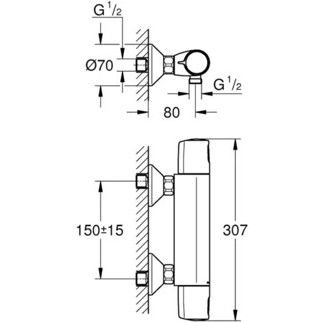 GROHE Mitigeur De Douche Precision Trend Avec Ensemble Vitalio Smartactive 150 4 GROHE Mitigeur De Douche Precision Trend Avec Ensemble Vitalio Smartactive 150 – Image 2