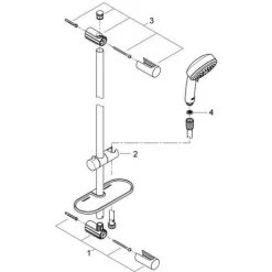 GROHE Mitigeur Thermostatique De Douche Mural Precision Trend + Ensemble De Douche 4 Jets Avec Barre Vitalio Comfort 100 Chromé 10 GROHE Mitigeur Thermostatique De Douche Mural Precision Trend + Ensemble De Douche 4 Jets Avec Barre Vitalio Comfort 100 Chromé -GROHE Soldes 57100061 4