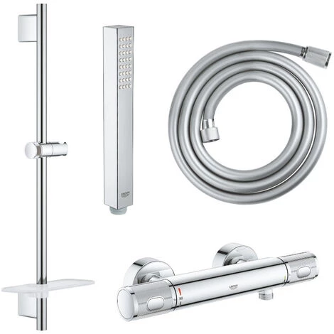 GROHE Mitigeur De Douche Precision Feel Avec Douchette 1jet Vitalio Joy Cube Stick, Barre De Douche Et Flexible 175cm 3 GROHE Mitigeur De Douche Precision Feel Avec Douchette 1jet Vitalio Joy Cube Stick, Barre De Douche Et Flexible 175cm
