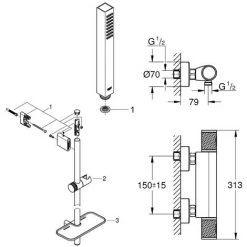 GROHE Mitigeur De Douche Precision Feel Avec Douchette 1jet Vitalio Joy Cube Stick, Barre De Douche Et Flexible 175cm 8 GROHE Mitigeur De Douche Precision Feel Avec Douchette 1jet Vitalio Joy Cube Stick, Barre De Douche Et Flexible 175cm -GROHE Soldes 57205062 2