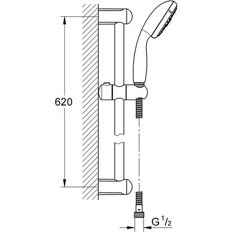 GROHE Tempesta 100 Ensemble De Douche 4 Jets Chromé 27795000 4 GROHE Tempesta 100 Ensemble De Douche 4 Jets Chromé 27795000 – Image 2