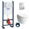 Grohe Pack WC Bâti Autoportant Rapid SL + WC Suspendu Vitra S50 + Abattant Softclose + Plaque Chrome (ProjectS50Softclose-5) -GROHE Soldes 57543359 1