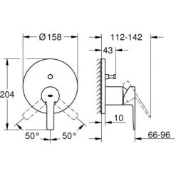 GROHE Facade Mitigeur Lineare Douche Monocommande 2 Sorties Hard Graphite Brossé -GROHE Soldes 57583408 2