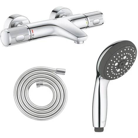 GROHE Mitigeur Bain Douche Precision Feel Avec Douchette 3jets Vitalio Start 100 Et Flexible 200cm 3 GROHE Mitigeur Bain Douche Precision Feel Avec Douchette 3jets Vitalio Start 100 Et Flexible 200cm