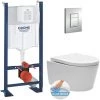 Grohe Pack WC Bâti Autoportant + WC Sans Bride SAT + Abattant Softclose + Plaque Chrome (ProjectSATrimless-5) -GROHE Soldes 58238567 1