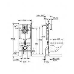 Grohe Pack WC Bâti Autoportant + WC Sans Bride SAT + Abattant Softclose + Plaque Chrome (ProjectSATrimless-5) 10 Grohe Pack WC Bâti Autoportant + WC Sans Bride SAT + Abattant Softclose + Plaque Chrome (ProjectSATrimless-5) -GROHE Soldes 58238567 4