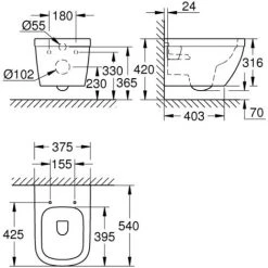 GROHE Cuvette Suspendue Euro Ceramic 9 GROHE Cuvette Suspendue Euro Ceramic -GROHE Soldes 58435042 3