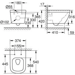GROHE Cuvette WC Suspendue Euro Ceramic 7 GROHE Cuvette WC Suspendue Euro Ceramic -GROHE Soldes 58435084 3