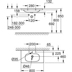 GROHE Plan Vasque à Poser Blanc Alpin Euro Ceramic, 80 X 46 -GROHE Soldes 58435103 3