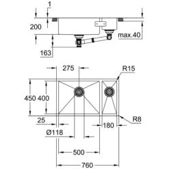 GROHE Evier 1 Cuve Et Demie En Acier Inoxydable K700U, 76 X 45 10 GROHE Evier 1 Cuve Et Demie En Acier Inoxydable K700U, 76 X 45 -GROHE Soldes 58492126 4