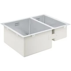 GROHE Evier 1 Cuve Et Demie En Acier Inoxydable K700U, 59,5 X 45