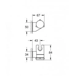 GROHE Support Mural Vitalio Universal Réglable Chromé -GROHE Soldes 58811431 2