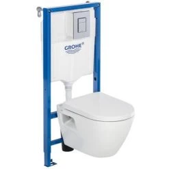 Grohe Pack WC Avec Bâti-support, Cuvette WC Et Plaque De Commande Solido