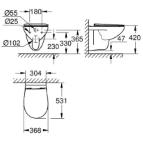 GROHE Pack WC Sans Bride Bau Ceramic Avec Abattant Slim + Bâti Support WC Rapid SL + Plaque De Commande Start, Chromé 5 GROHE Pack WC Sans Bride Bau Ceramic Avec Abattant Slim + Bâti Support WC Rapid SL + Plaque De Commande Start, Chromé – Image 3