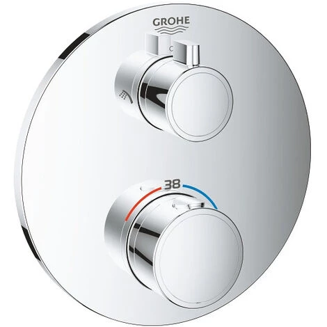 Grohe Grohtherm Set De Douche Encastré Avec Mitigeur Thermostatique, Douche De Tête 260mm 3 Jets + Douchette 2 Jets, Chrome 4 Grohe Grohtherm Set De Douche Encastré Avec Mitigeur Thermostatique, Douche De Tête 260mm 3 Jets + Douchette 2 Jets, Chrome – Image 2