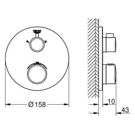 Grohe Grohtherm Set De Douche Encastré Avec Mitigeur Thermostatique, Douche De Tête 260mm 3 Jets + Douchette 2 Jets, Chrome 5 Grohe Grohtherm Set De Douche Encastré Avec Mitigeur Thermostatique, Douche De Tête 260mm 3 Jets + Douchette 2 Jets, Chrome – Image 3