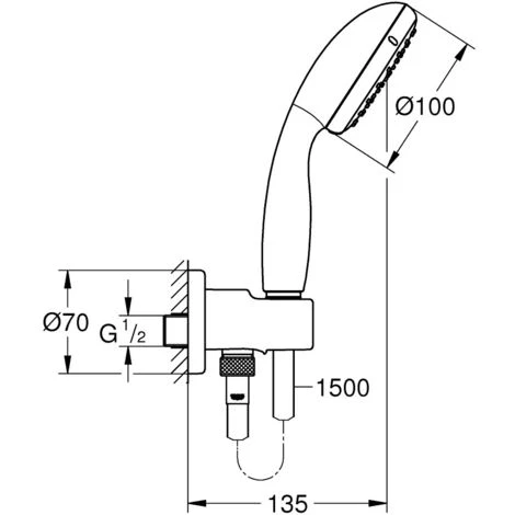 Grohe Grohtherm Set De Douche Encastré Avec Mitigeur Thermostatique, Douche De Tête 260mm 3 Jets + Douchette 2 Jets, Chrome 7 Grohe Grohtherm Set De Douche Encastré Avec Mitigeur Thermostatique, Douche De Tête 260mm 3 Jets + Douchette 2 Jets, Chrome – Image 5