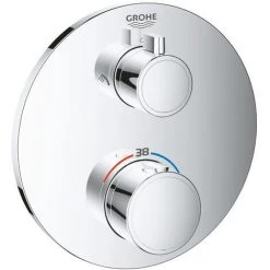 Grohe Grohtherm Set De Douche Encastré Avec Mitigeur Thermostatique, Douche De Tête 250mm + Douchette Avec Support Mural, Chrome -GROHE Soldes 59657044 2