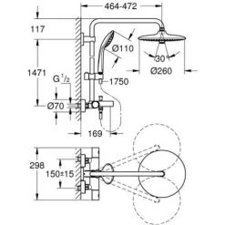 GROHE Colonne Bain Douche Euphoria System 260 Avec Nettoyant GrohClean 8 GROHE Colonne Bain Douche Euphoria System 260 Avec Nettoyant GrohClean -GROHE Soldes 59742709 3