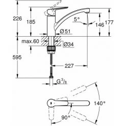 GROHE Start Mitigeur Monocommande Evier QuickFix 31138002 -GROHE Soldes 59825735 5