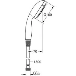 GROHE Ensemble De Douche Vitalio Start 100 Quickfix + Nettoyant Robinetterie GrohClean -GROHE Soldes 60032760 2