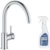 GROHE Mitigeur Cuisine Start Classic Bec Haut Chromé + Nettoyant Robinetterie GrohClean