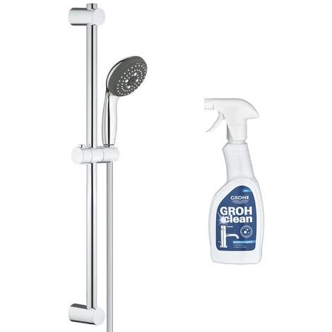 GROHE Ensemble De Douche 3 Jets Avec Barre Vitalio Start 100 Chromé + Nettoyant Robinetterie GrohClean 3 GROHE Ensemble De Douche 3 Jets Avec Barre Vitalio Start 100 Chromé + Nettoyant Robinetterie GrohClean