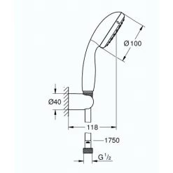 GROHE Ensemble De Douche 1 Jet Avec Support Mural Vitalio Start 100 Chromé + Nettoyant Robinetterie GrohClean 7 GROHE Ensemble De Douche 1 Jet Avec Support Mural Vitalio Start 100 Chromé + Nettoyant Robinetterie GrohClean -GROHE Soldes 60032777 2