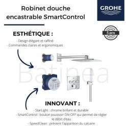 GROHE Ensemble Douche Encastrable SmartControl Avec Nettoyant Robinetterie GrohClean 10 GROHE Ensemble Douche Encastrable SmartControl Avec Nettoyant Robinetterie GrohClean -GROHE Soldes 60033016 4