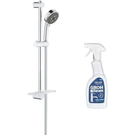 GROHE Ensemble De Douche 3 Jets Avec Barre Vitalio Comfort 100 Chromé + Nettoyant Robinetterie GrohClean 3 GROHE Ensemble De Douche 3 Jets Avec Barre Vitalio Comfort 100 Chromé + Nettoyant Robinetterie GrohClean