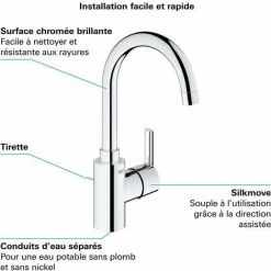 GROHE - Mitigeur Monocommande Lavabo /Taille L -GROHE Soldes 60043933 5