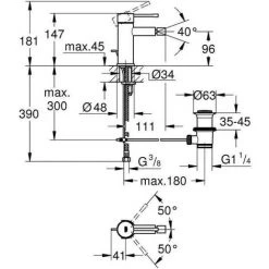 GROHE Mitigeur Bidet Essence 32935001 - Bec A Rotule - Limiteur De Température - Chrome - Taille S -GROHE Soldes 60113241 3
