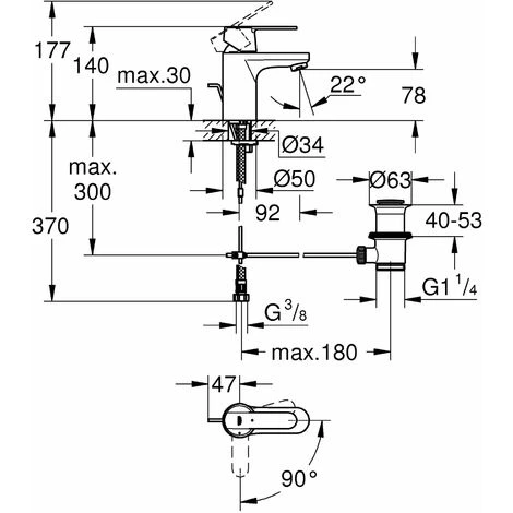 GROHE Get Mitigeur Monocommande Lavabo Taille S Chromé 31148000 5 GROHE Get Mitigeur Monocommande Lavabo Taille S Chromé 31148000 – Image 3