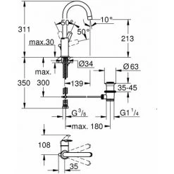 GROHE Start Mitigeur Monocommande Lavabo Taille L Chromé 23554001 -GROHE Soldes 61533118 3