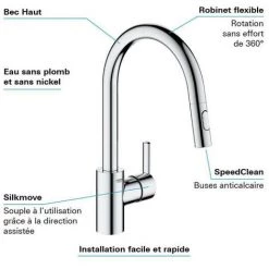 GROHE - Mitigeur Monocommande Evier 11 GROHE - Mitigeur Monocommande Evier -GROHE Soldes 61591342 5